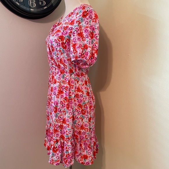 Lucky Brand XS Super soft floral dress with sleeves and POCKETS! - Picture 4 of 8